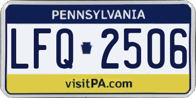 PA license plate LFQ2506