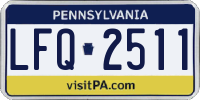 PA license plate LFQ2511