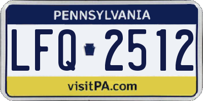 PA license plate LFQ2512