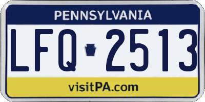 PA license plate LFQ2513