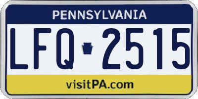 PA license plate LFQ2515