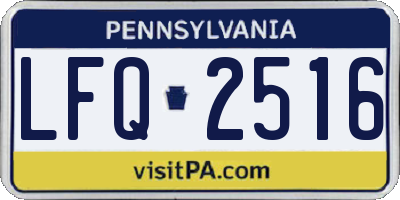 PA license plate LFQ2516