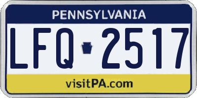 PA license plate LFQ2517