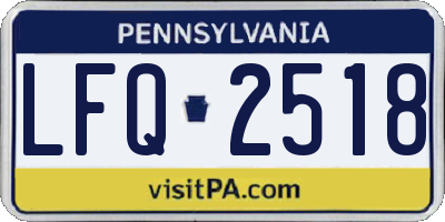 PA license plate LFQ2518