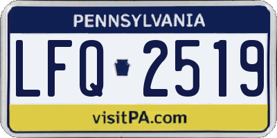 PA license plate LFQ2519
