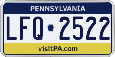 PA license plate LFQ2522