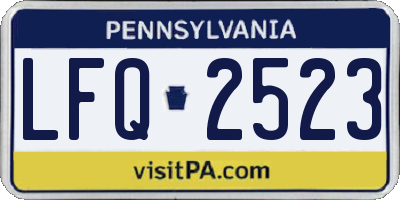 PA license plate LFQ2523