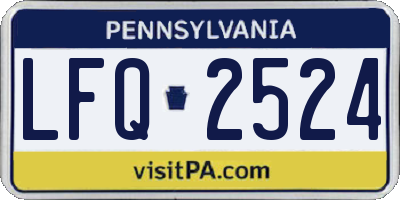 PA license plate LFQ2524