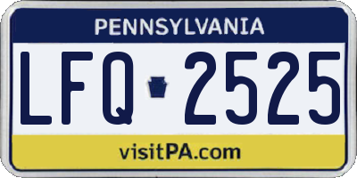 PA license plate LFQ2525
