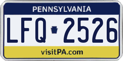 PA license plate LFQ2526