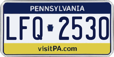 PA license plate LFQ2530