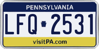 PA license plate LFQ2531