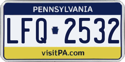 PA license plate LFQ2532
