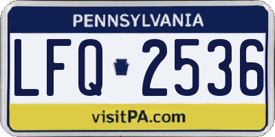 PA license plate LFQ2536