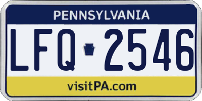 PA license plate LFQ2546