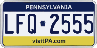 PA license plate LFQ2555