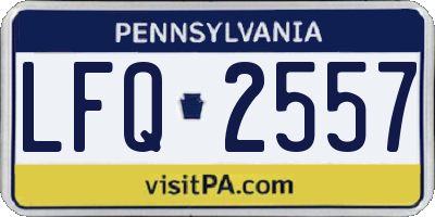 PA license plate LFQ2557