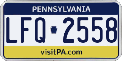 PA license plate LFQ2558