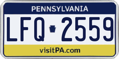 PA license plate LFQ2559