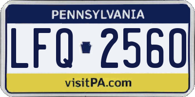 PA license plate LFQ2560