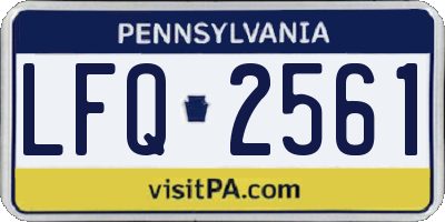 PA license plate LFQ2561