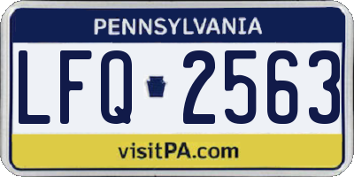 PA license plate LFQ2563