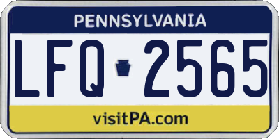 PA license plate LFQ2565