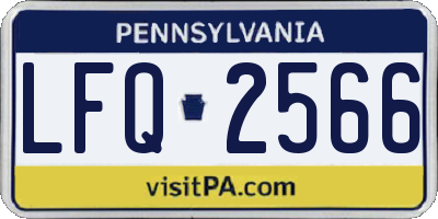 PA license plate LFQ2566