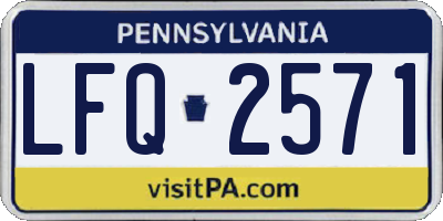 PA license plate LFQ2571