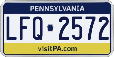 PA license plate LFQ2572