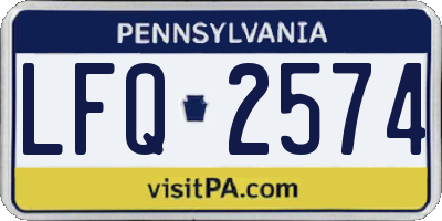 PA license plate LFQ2574