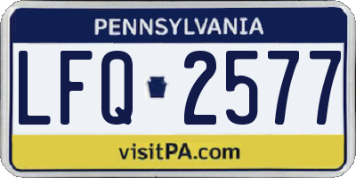 PA license plate LFQ2577