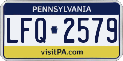PA license plate LFQ2579
