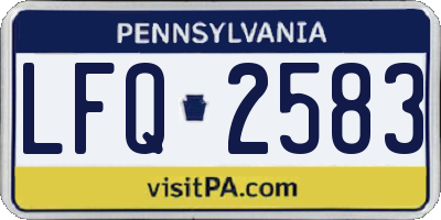 PA license plate LFQ2583