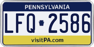 PA license plate LFQ2586