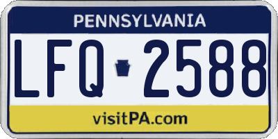 PA license plate LFQ2588
