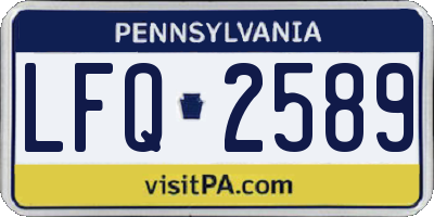 PA license plate LFQ2589