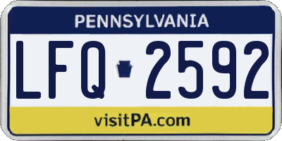 PA license plate LFQ2592