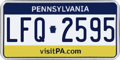 PA license plate LFQ2595