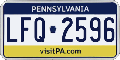 PA license plate LFQ2596