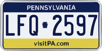PA license plate LFQ2597