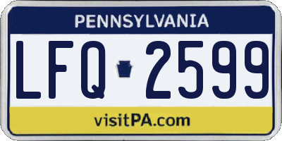PA license plate LFQ2599