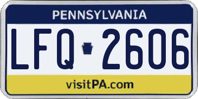 PA license plate LFQ2606