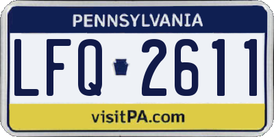 PA license plate LFQ2611