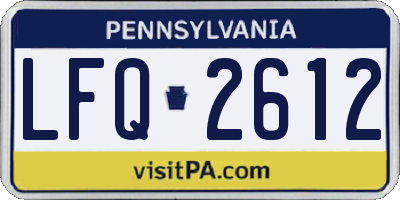 PA license plate LFQ2612
