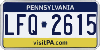 PA license plate LFQ2615