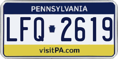 PA license plate LFQ2619