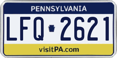 PA license plate LFQ2621