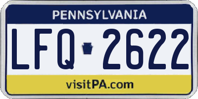 PA license plate LFQ2622