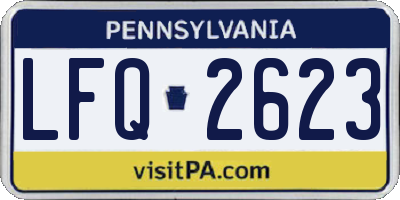 PA license plate LFQ2623